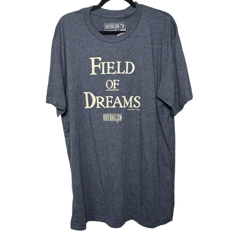 Baseballism Field Of Dreams T-Shirt Blue Men's Size XXL  Logo Script Baseball